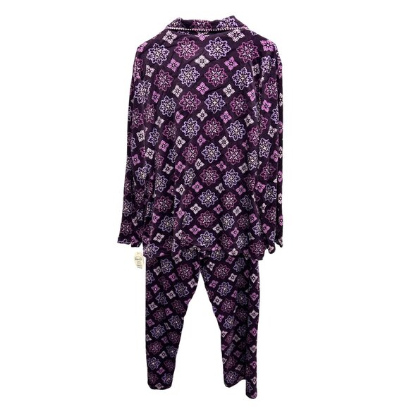 Secret Treasures NWT Plum Purple Floral Pajama Set Button Up Top SZ 3XL - Picture 2 of 15